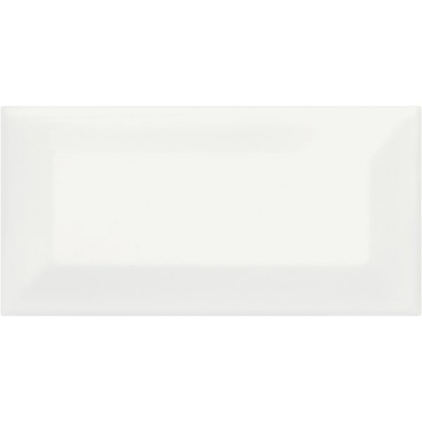 Canvas White Wall Tile 3X6  Beveled (Glossy)